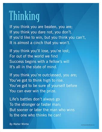 Thinking Poem |Walter Winkle| The man who thinks he can