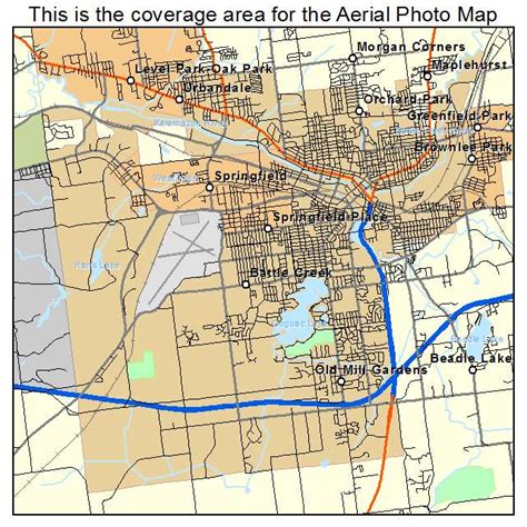 Aerial Photography Map of Battle Creek, MI Michigan