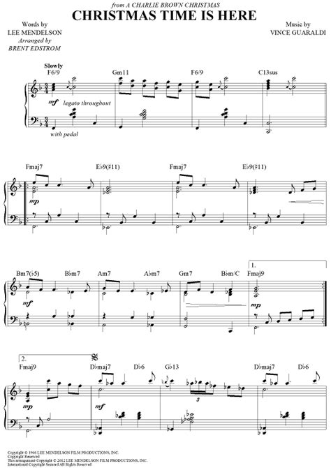 Christmas Time Is Here" Sheet Music for Piano Solo - Sheet Music Now