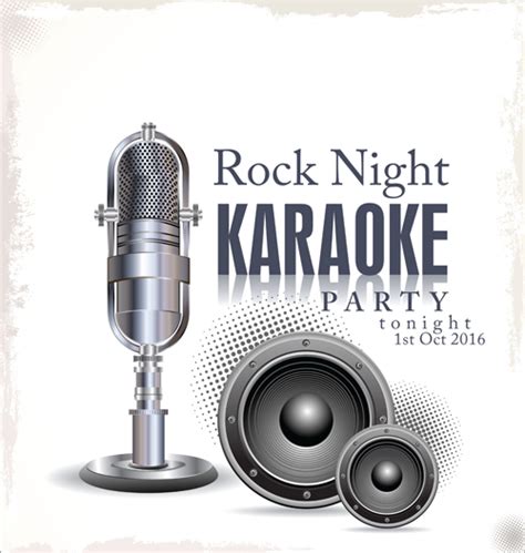 Rock night karaoke party poster vector 05 free download