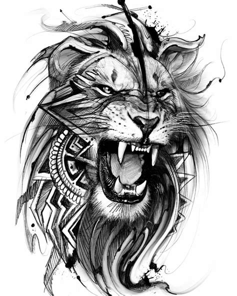 a drawing of a lion with its mouth open and the words instagram on it