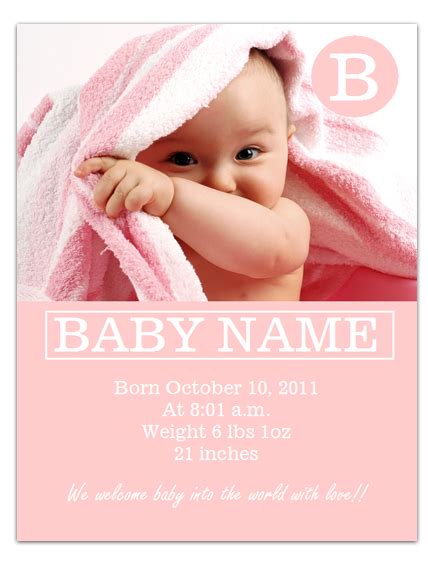 WordDraw.com - Free Baby Announcement Template for Microsoft Word