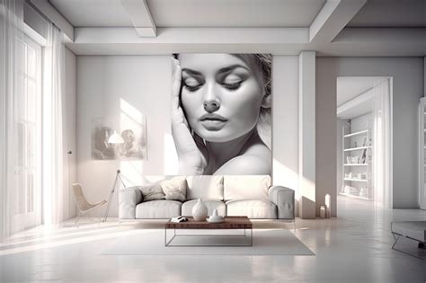 Premium AI Image | AI generated a modern living room in white tones ...