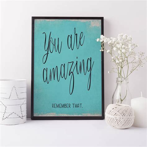 'You Are Amazing' Typographic Print By Pink Milkshake Designs ...