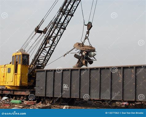 Scrap Yard Crane With Magnet Stock Photography - Image: 13277362