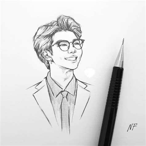 Easy Rm fanart | Bts drawings, Kpop drawings, Sketches