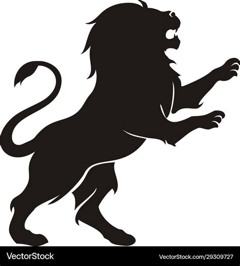 Silhouette lion king heraldry africa fighting logo