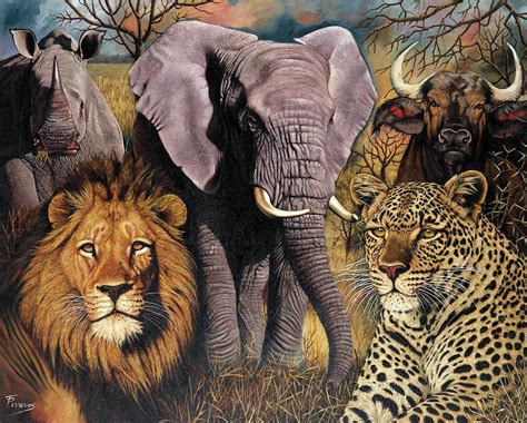 African Big Five Painting by Patricia Perrevos - Fine Art America