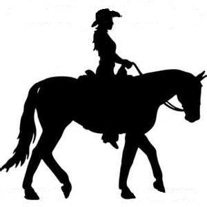 Cowgirl Riding Horse Silhouette