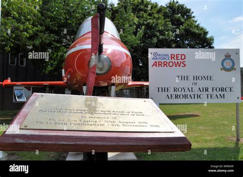 Memorial to pilots killed with the Royal Air Force Red Arrows at RAF Scampton. Sean Cunningham ...