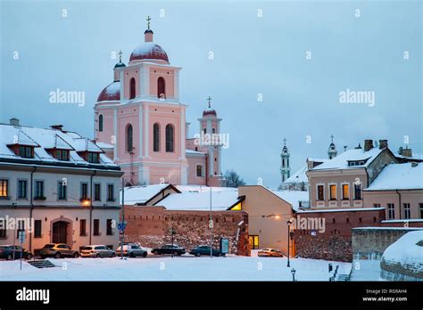 Winter evening in Vilnius, Lithuania Stock Photo - Alamy