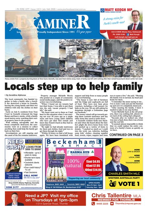 Examiner Newspapers - Gosnells Examiner Newspapers 16th July 2020 ...