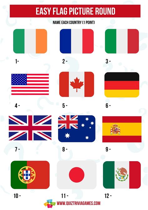6+ Flags Of The World Picture Quiz (Free & Printable) - Quiz Trivia Games