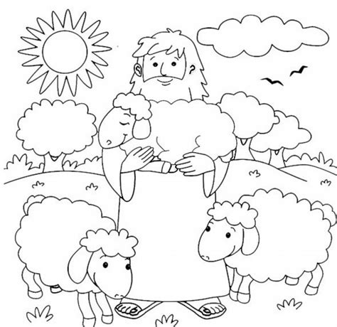 974x947 Good Shepherd And Lost Sheep Parable Coloring Pages The Page ...