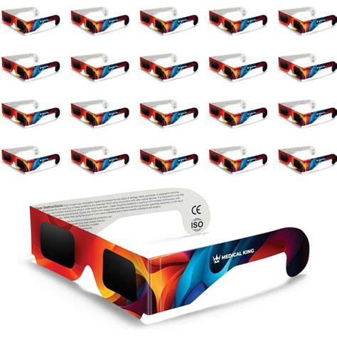 Solar Eclipse Glasses 20 pack - 2024 CE and ISO Certified NASA Approved 2024 Multicolor Safe ...