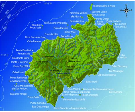 Principales accidentes geográficos de la Isla del Coco, Costa Rica.... | Download Scientific Diagram