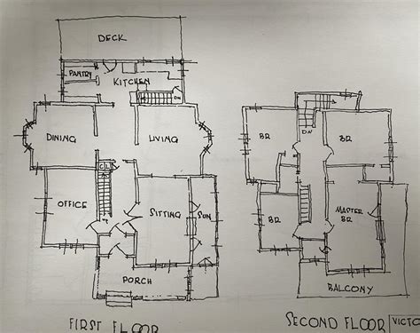 Tried a hand sketch of an old Victorian home. Feel free to roast it ...