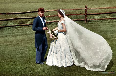 JFK and Jackie on their wedding day, Sept 12, 1953 in Newport, RI