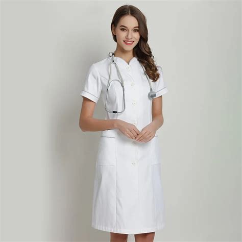 White Nurse Dress Medical Scrub Uniform Hospital Nurses Dresses Infinity Xtreme Soft 4 way ...