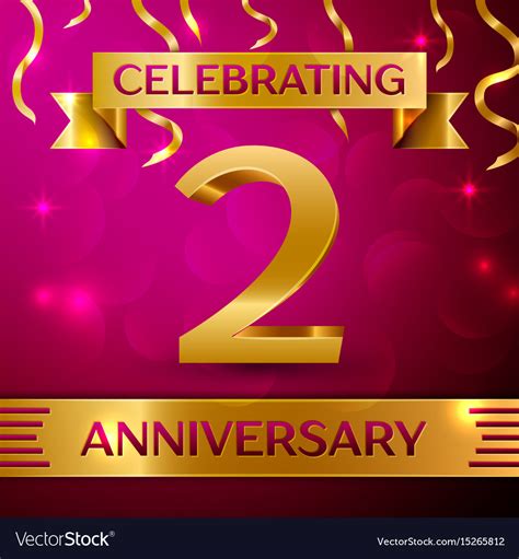 Two years anniversary celebration design Vector Image