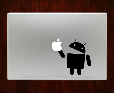 Android Eats Apple Humor Decal Sticker Vinyl For Macbook Pro/Air ...