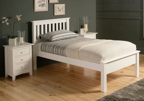 Shaker Solo White Wooden Bed Frame LFE - Single Bed Frame Only White ...