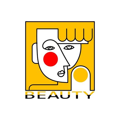 Minimalist abstract face portrait woman, man, decorative vector illustration. 13599247 Vector ...