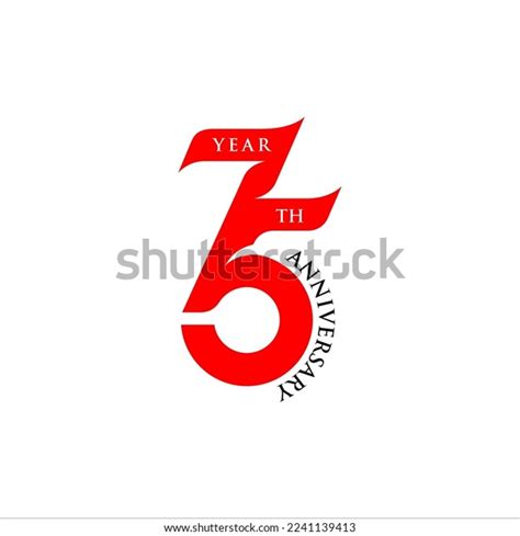 Set 75th Anniversary Logo Design Seventy Stock Vector (Royalty Free ...