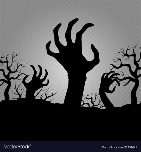 Zombi hands horror for halloween party banners Vector Image