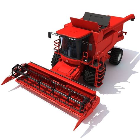 Red Combine Harvester 3D model | CGTrader