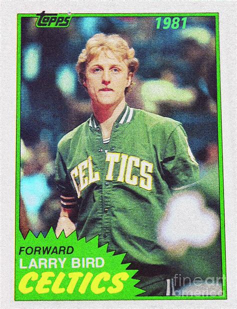 Larry Bird Topps basketball poster card Mixed Media by David Lee ...