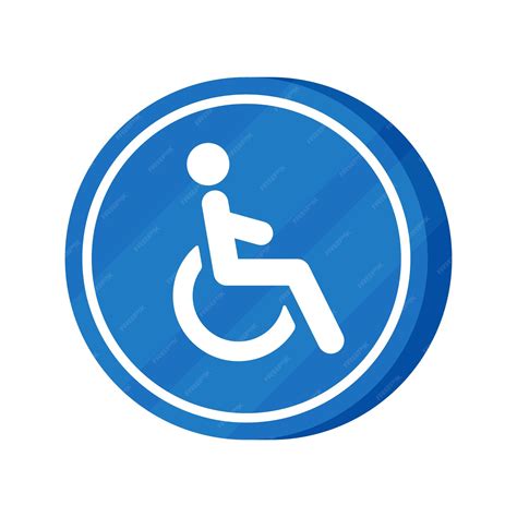 Premium Vector | Vector illustration of wheelchair sign isolated wheelchair badge on blue background