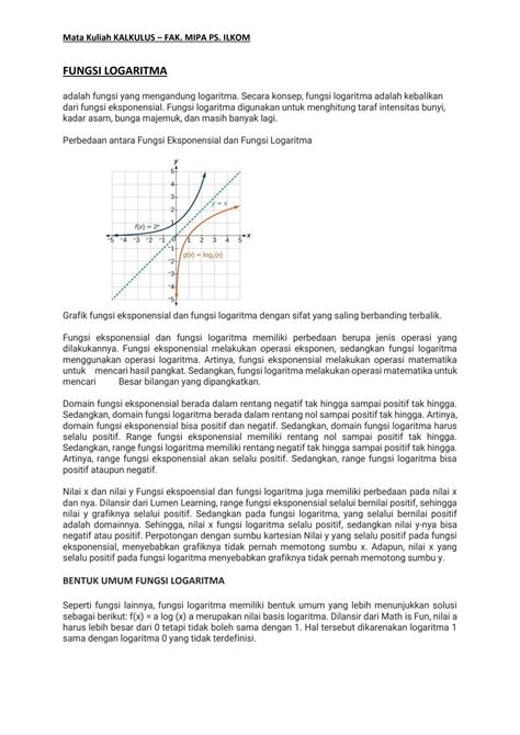 SOLUTION: Integral fungsi logaritma - Studypool