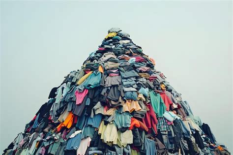 Premium Photo | Excessive clothing waste in landfill due to overproduction and consumption ...