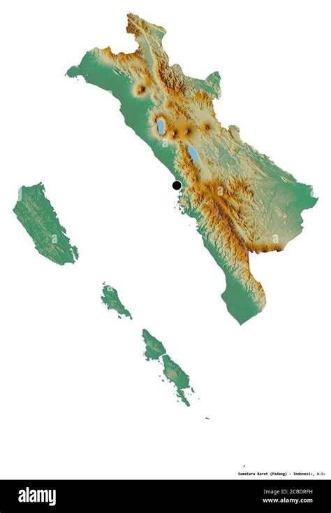 Shape of Sumatera Barat, province of Indonesia, with its capital ...