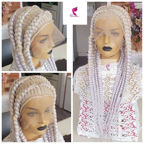 Braided Wig Platinum blonde wig Braidswig Fulani braids.Full | Etsy