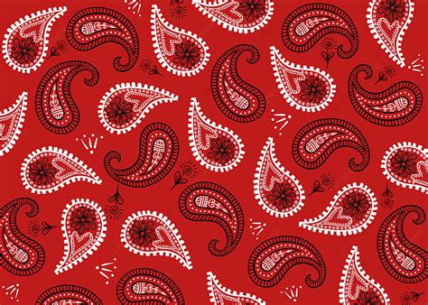 Paisley Bandana Paisley Red White Background, Paisley Bandana, Paisley ...