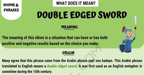 Double Edged Sword: What Does it Mean? with Useful Conversations • 7ESL