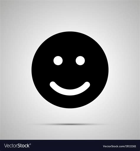 Smile silhouette simple black happy face icon Vector Image