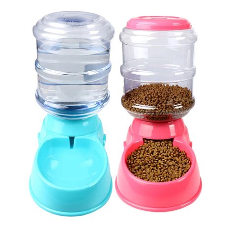 3.5L Large Automatic Pet Feeder Fountain Water Food Dispenser Capacity ...