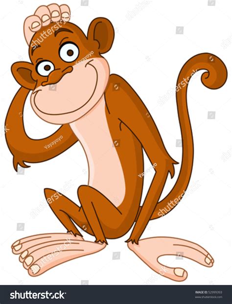 Smiley Monkey Scratching His Head: เวกเตอร์สต็อก (ปลอดค่าลิขสิทธิ์) 52999393 | Shutterstock