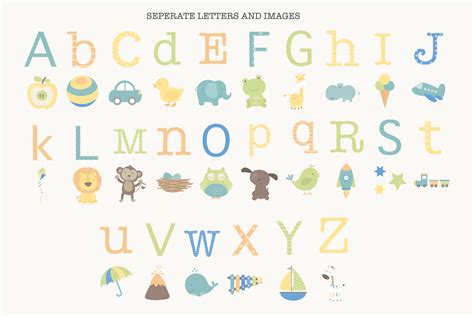 Baby Boy Alphabet (278405) | Illustrations | Design Bundles