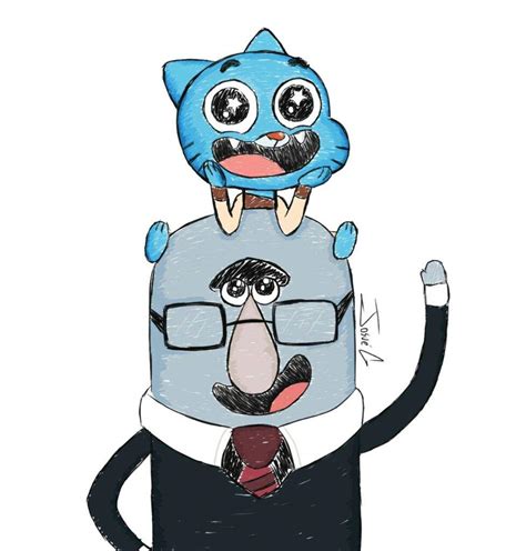 🔸El Señor Robinsón y Gumball Felices #Fanart🔸 | El increíble Mundo de Gumball Amino