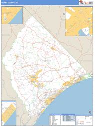 Horry County, SC Zip Code Wall Map Basic Style by MarketMAPS