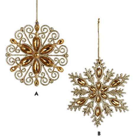 Acrylic Gold Glitter Snowflake Ornament - Christmas and City