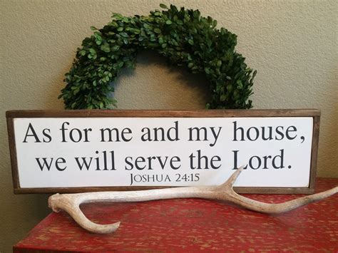 As for me and my house sign farmhouse sign Joshua 24:15 by EverSoLettered | Etsy