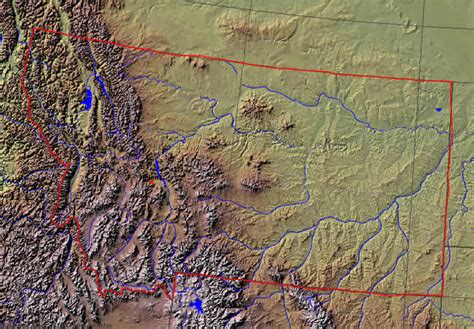 Montana Maps : Shaded Relief Map of Montana