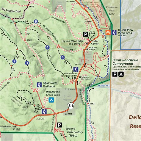 Laguna Mountain Recreation Area Map - Mount Snow Trail Map