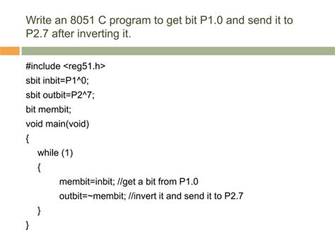 Intel 8051 Programming in C | PPT