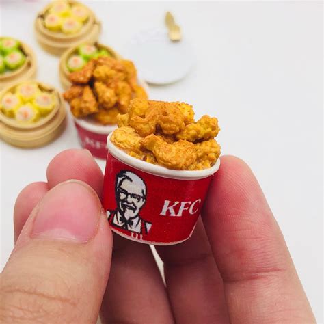 Miniature Fried Chicken KFC in Bucket, Miniature Fake Food Diameter 17 Mm - Etsy